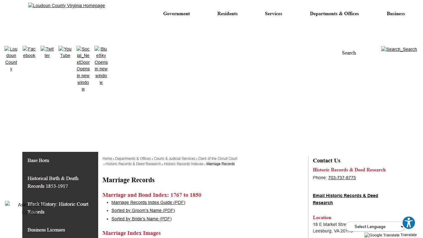 Marriage Records Loudoun County, VA - Official Website